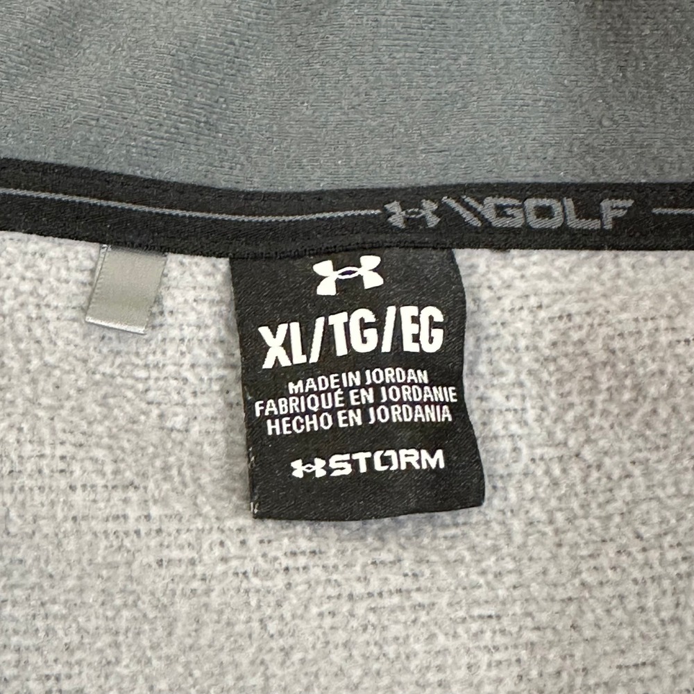 Under Armour Golf Pullover Men's XL Grey UA Storm Sweater Fleece 1/4 Zip Striped - Picture 6 of 9